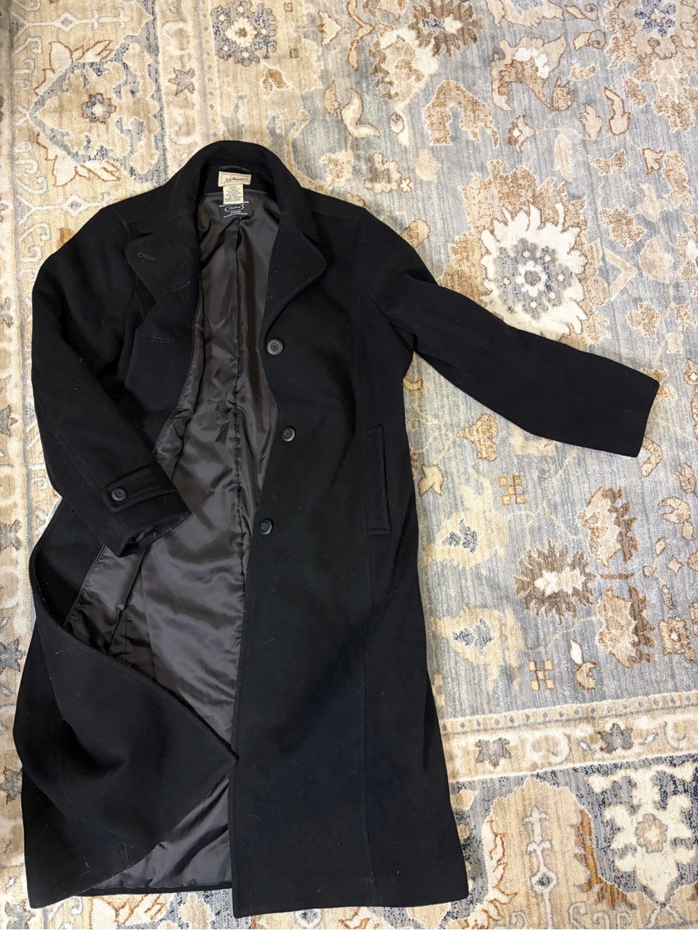 Vintage L.L. Bean Men’s Black Trench Coat